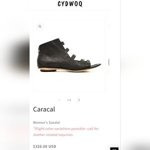 Cydwoq Caracal Gladiator Sandal Shoes 38 US 8 Handmade Leather Fairy Goth EXC